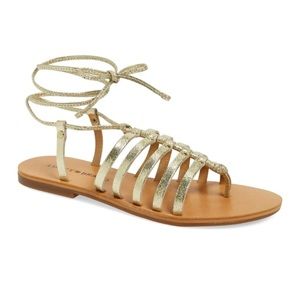 Lucky Brand Gold Gladiator Sandals Size 7.5